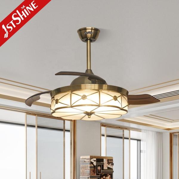 Controle remoto 42 polegadas Pendente Decorativo Retrátil Ventilador de teto com design de flores