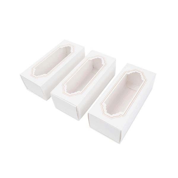 Custom Recyclable Kraft Paper Macaron Cookie Biscuit Packaging Box with Clear Window