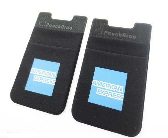 Fashion Black Kangaroo Mobile Phone Pouch Card Holder, Debossed Logo,For American Express