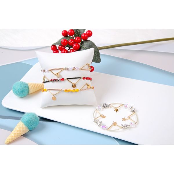 Cor do arco-íris dos braceletes de corrente de Crystal Stretchy Spring Zircon Star