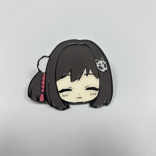 Bilibili Little TV Butler Enamel Pin – Formal Suit & Flower Basket Kawaii Anime Lapel Pinly