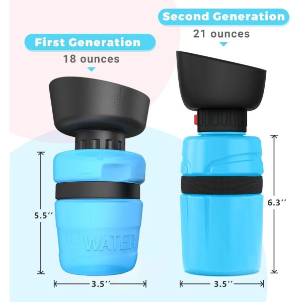 Portable Squeeze Dog Water Bottle 500ml Dog Water Drinking Bottle Blue / Pink
