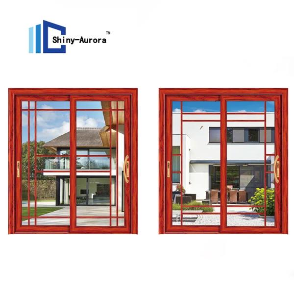 Aluminium alloy sliding glass balcony sliding door black French style aluminum sliding glass door