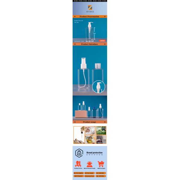 Clear PET Plastic Fine Mist Spray Bottles 140ml For Perfume