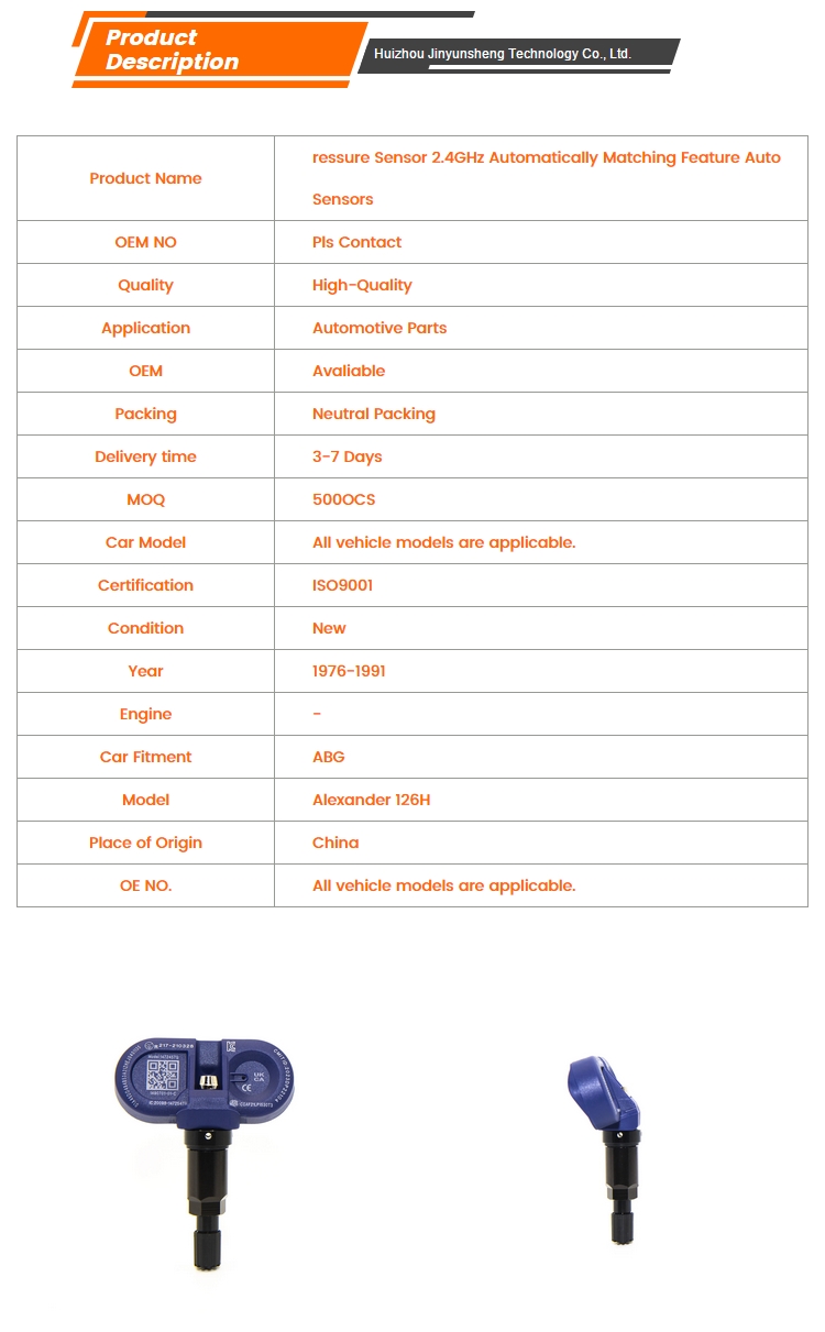 Tesla Model 3/Y/X New Blue Tire Pressure Sensor 2.4GHz High Quality ISO9001 Certified Automatically Matching Feature