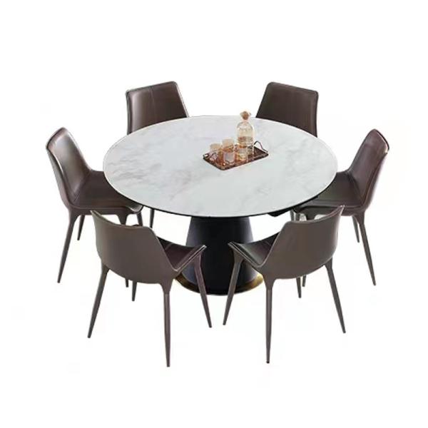 Seamless White Round Glass Dining Table Contemporary Stainless Steel Base