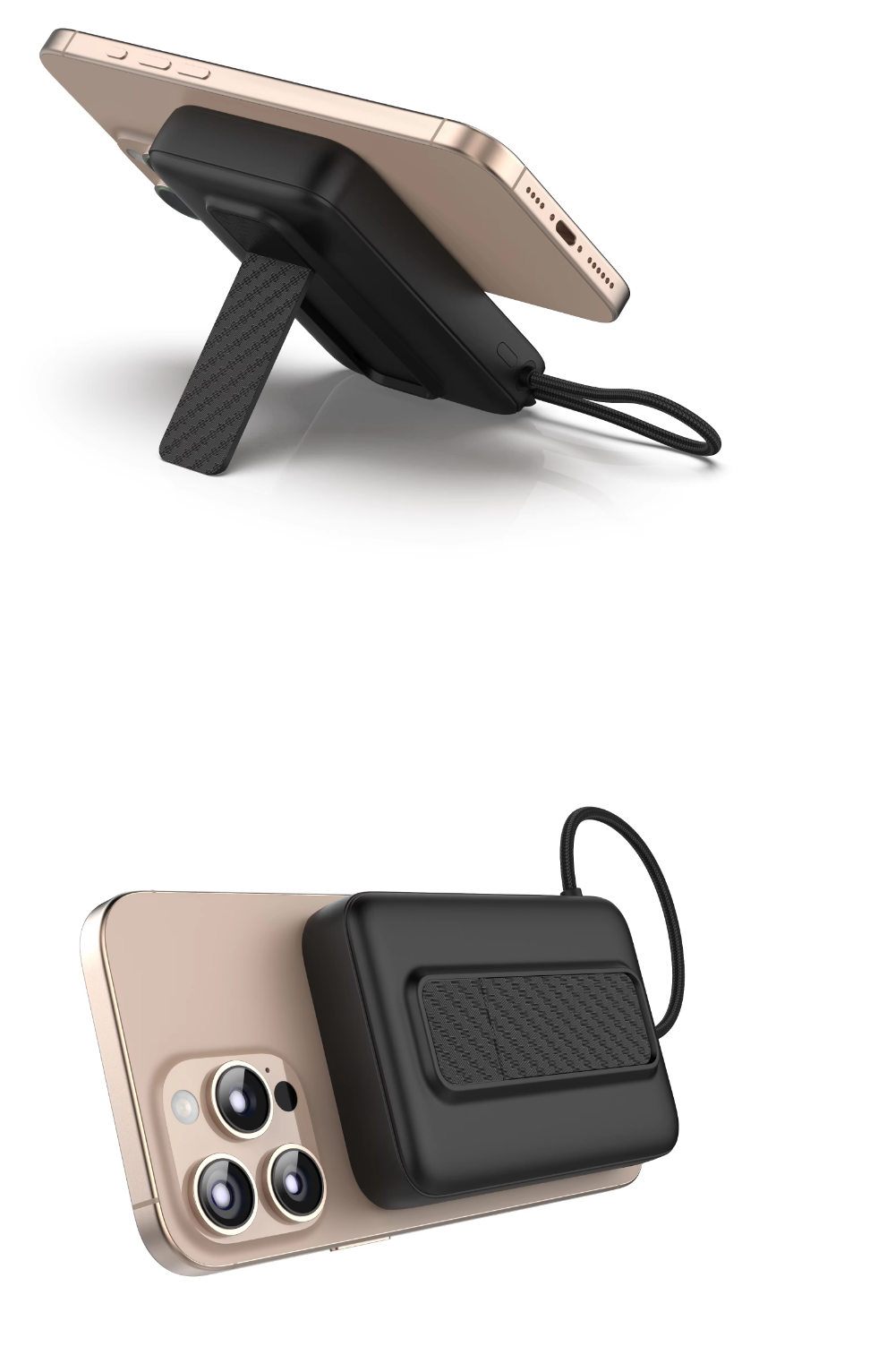 Besiter 2-in-1 High-Capacity 10000mAh Magnetic Wireless Power Bank Type-C 20W Digital Display Cable Holder for Phones
