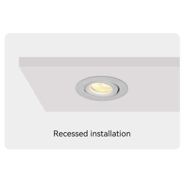 Commercial Lighting Recessed Spotlight Frame With 20° Tilt And Rotating Housing