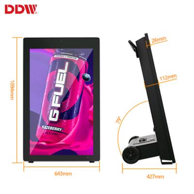 Lcd touch capacitivo exterior portátil com display de publicidade de sinalização digital alimentado por bateria