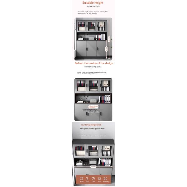 Просторный деревянный шкаф для сертификатов и трофеев в офисе или гостиной