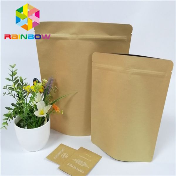 Food packaging bags with custom printed paper packaging pouch for tea