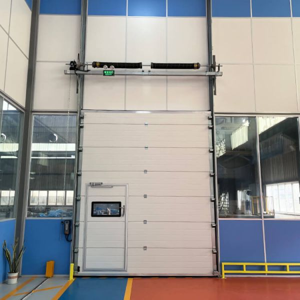 40mm Thickness Finger protection Automatic Motor Warehouse Sectional Overhead Door with 50mm-80mm Thickness Insulation and Powder Coated Finish