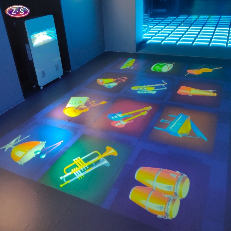 All in One Portable Wall and Floor Projection Game System for Commercial Use