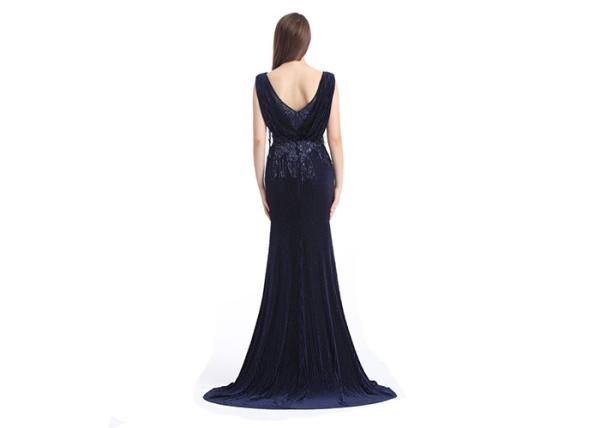 Deep V Neck Long Sequined Pretty Prom Dresses Europe Style Evening Dress