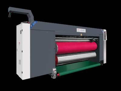 White Color G6-0920 Corrugated Cardboard  Pressure Free Feed Structure Lead Edge Vacuum Transfer 4 Color Printer + Slotter + Die Cutter + Vibrator + Stacker