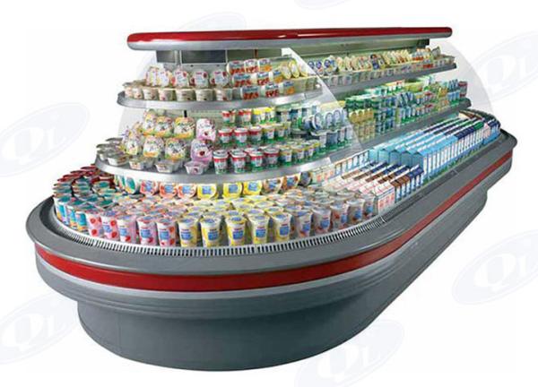 Le meilleur étalage vertical de vente d'affichage de légumes commerciaux de multideck avec des roues pour le réfrigérateur ouvert de supermarché pour le frui