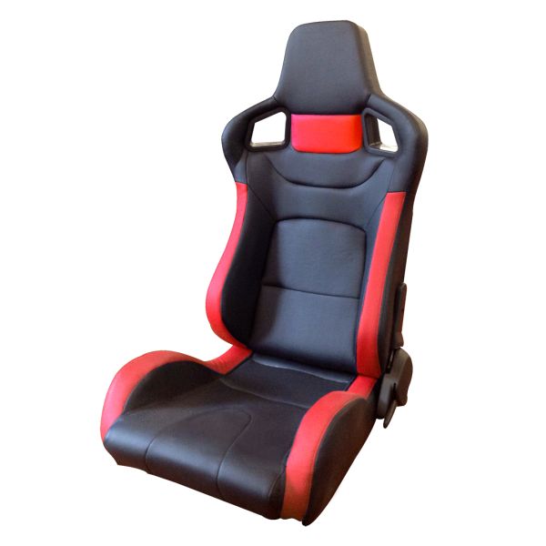 Automobile Universal Sport Racing Seats Carbon Look Red Stitching With Double Or Single Slider