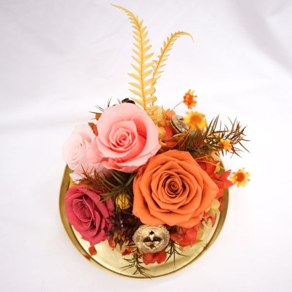 Customized Preserved Preserved Rose Glass Dome Home Decorative Christmas Gift