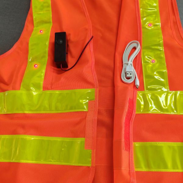 Safety Reflective Jacket 12 LED Light-Up Safety Vest with Reflective Strips – Ideal for Workers, Rechargeable Battery Workers & Cyclists Vests