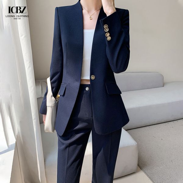 Леди офисные платья 2023 Элегантное одногрудное рабочее платье для профессиональных женщин