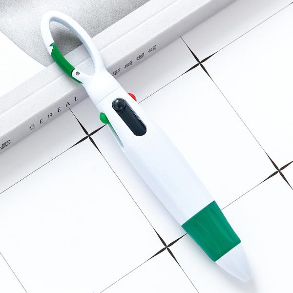 Four Color Ink Ball Pen Mountaineering Buckle Shape Plastic Ballpoint Pen