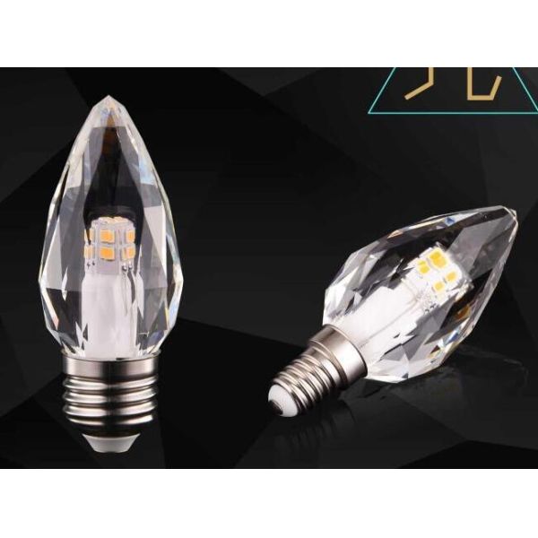 5w Crystal Led Candle Smd2835 Chip 330 Degree Beam Angle For Indoor Decoration