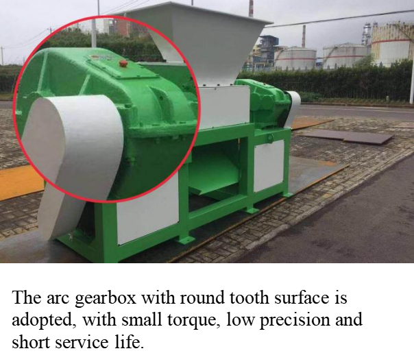 Two shaft shredder for plastic drums, waste tyre, waste films