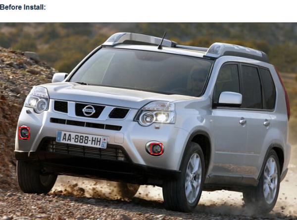 Nissan X-Trail car front fog LED lights DRL daytime driving light market