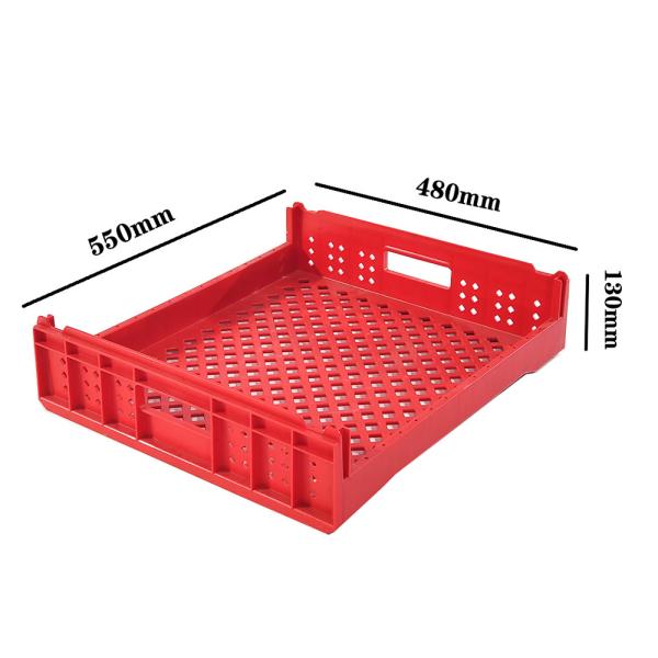 Impressão de seda PRIMEIRO tabuleiro de pão de plástico empilhável 550*480*130mm para frutas