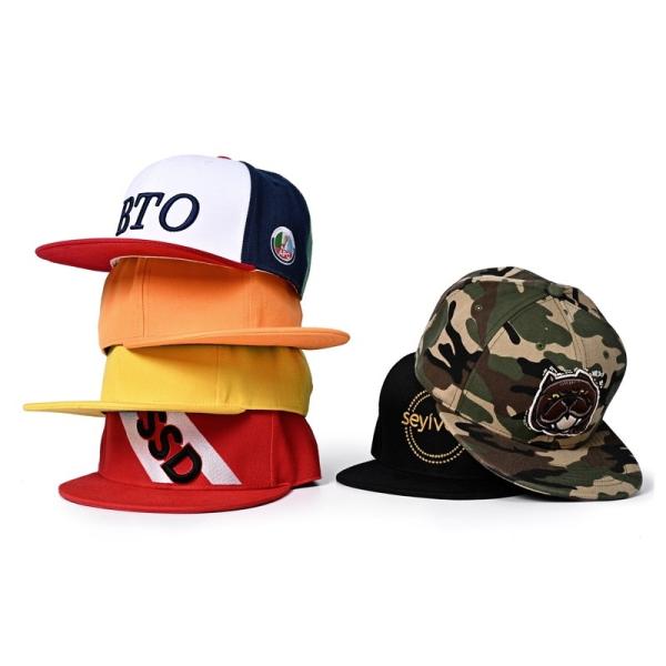 Hip Hop Flat Bill Gorras Snapback Hats Custom Embroidery Logo OEM ODM