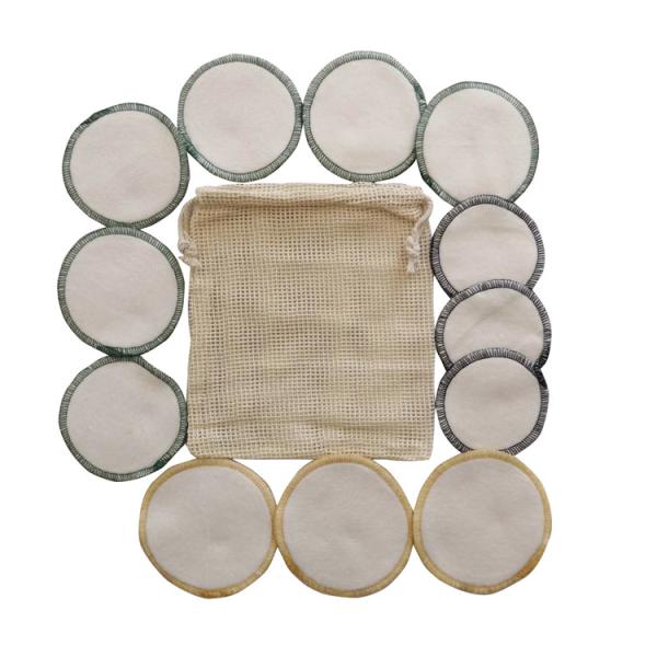 Soft Bamboo Make Up Remover Pads , Reusablefacial Cleansing Cloths Rounds Customized Size Available