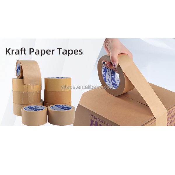 Gummed Custom Logo Self Adhesive Kraft Paper Tape For Sustainable Packaging Solutions