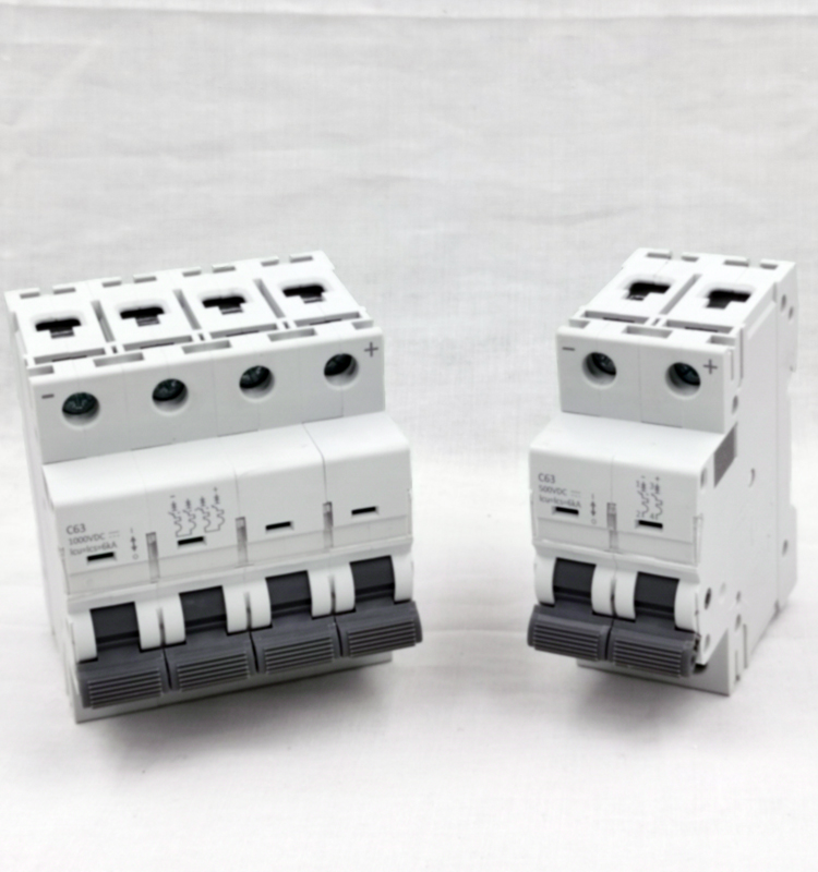 DC Mcb Circuit Breaker 6A to 63A Curve C IP20 DC MCB for Solar PV System 63A 4P 1000V DC