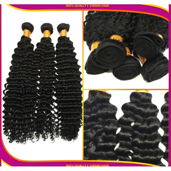 Africa Hot  Unprocessed 100%  Brazilian Virgin Hair Weavon Premium Quality New Deep Wave With Middle Part  Closure