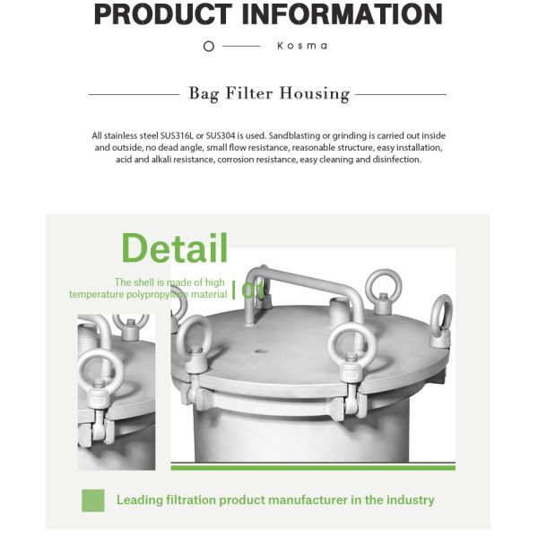 Корпус фильтра сумки нержавеющей стали для фильтрации воды духа сока вина пива