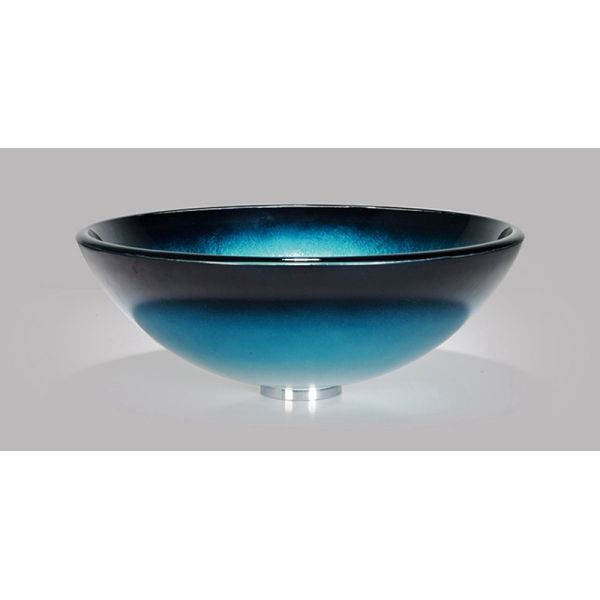 Bathroom Tempered Glass Sink Black Blue Round Wash Basin Bowl Easy Clean