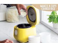 Mini Rice Cooker 2-Cups Raw, 1.2L Small Rice Cooker com Pot Anti-Stick, Mini Rice Maker com One Touch & Keep Warm