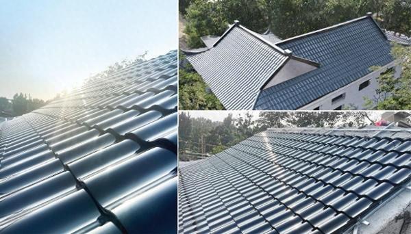 Black 50W Solar Roof Tiles Dual Glasssolar 50watt Solar Tiles for Industrial Solar Applications
