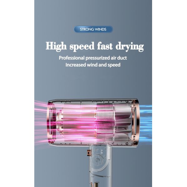 2000 Вт мощный портативный сгибающийся сушилка для волос с голубым светом для путешествий в отель