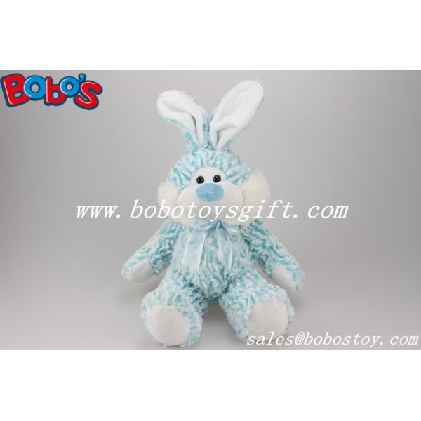 10"Blue Stuffed Rabbit Animal With Blue Ribbon