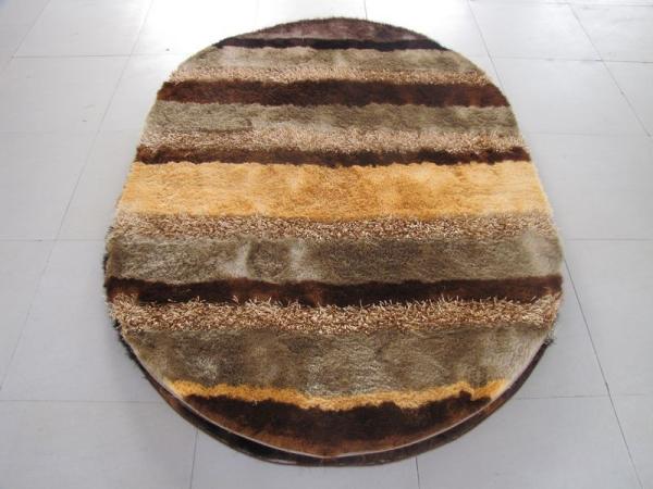 Oval Polyester Shaggy Mixed Shaggy Carpet Stripe Shaggy Rug