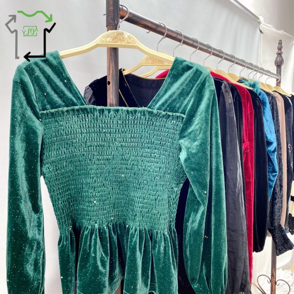 Second Hand Women's Summer Velvet Blouses Mixed Styles Fashionable Mixed Colors