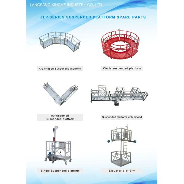 Xinghe Hot galvanized steel 2.0kw construction cleaning suspended working platform with electric winch