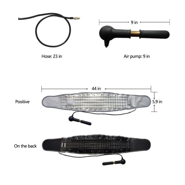 White Waist Support Brace Decompression Spinal Air Lumbar Traction Belt