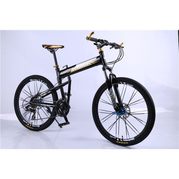 Hot sale OEM 24 spoke wheel 24 speed 40mm rim black alloy hummer folding mountain bicycle