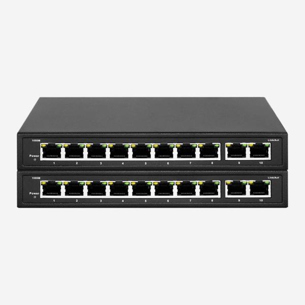 Shell Unmanaged Ethernet Switch de aço 10 portos de 10/100/1000M Auto Sensing RJ45