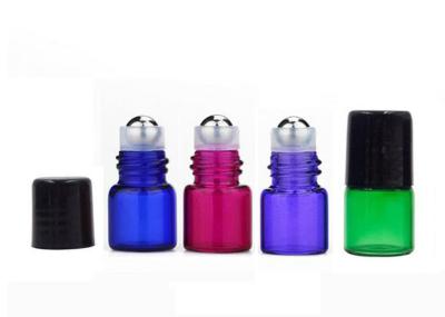 O vário rolo do óleo essencial de garrafa de vidro das cores mini engarrafa 1ml 2ml 3ml