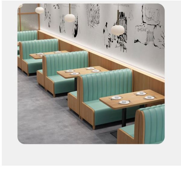 Foshan Wholesale U Shaped Booth Seating Restaurant Simple Dining Sets Cafe Shop Wooden Restaurant Furniture