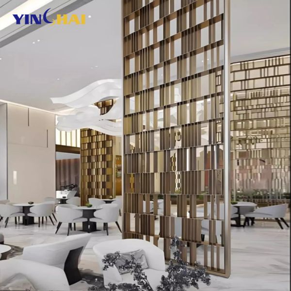 Coffee Shop Stainless Steel Screen Partition Customizable Metal Partition For Living Room