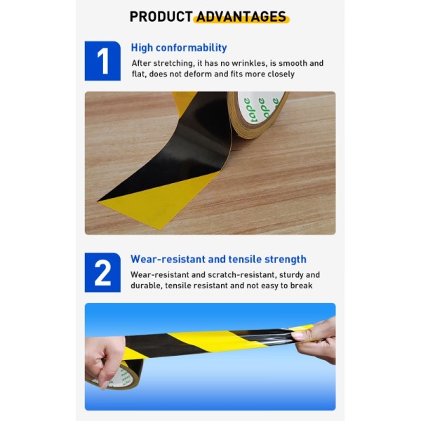 Scratch Proof Waterproof PVC Floor Tape Smooth Flat For Industrial Use
